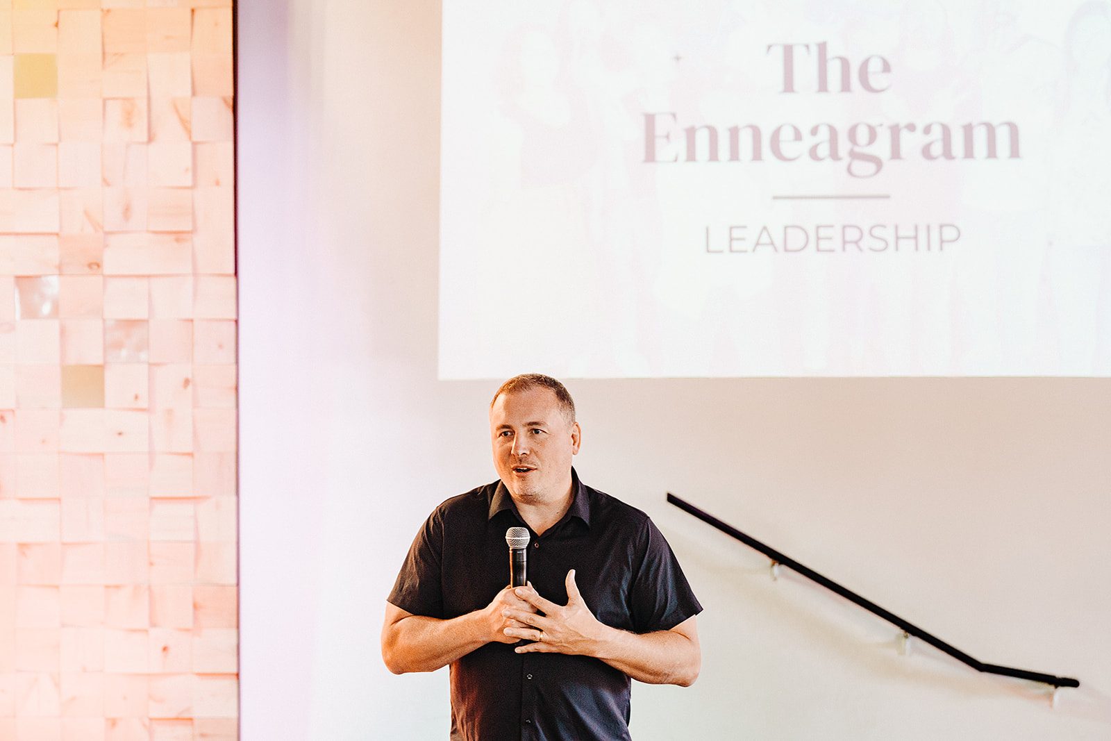 Business coach Russel Dubree speaking at a leadership event